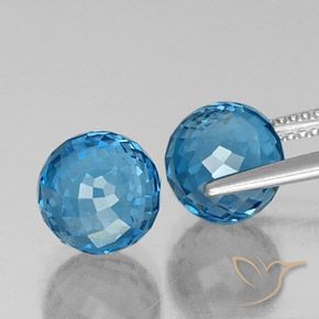 Gemme di Topazio Blu svizzero naturale da 10.41 ct, Sfera, VS