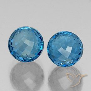 Gemme di Topazio Blu svizzero naturale da 10.88 ct, Sfera, VS