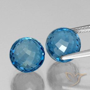 Gemme di Topazio Blu svizzero naturale da 10.88 ct, Sfera, VS