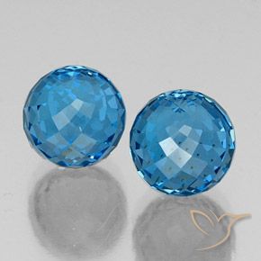 Gemme di Topazio Blu svizzero naturale da 11.71 ct, Sfera, VVS-VS