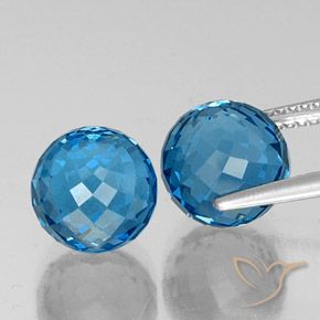 Gemme di Topazio Blu svizzero naturale da 11.71 ct, Sfera, VVS-VS
