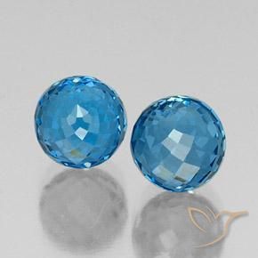 Gemme di Topazio Blu svizzero naturale da 8.89 ct, Sfera, VVS-VS