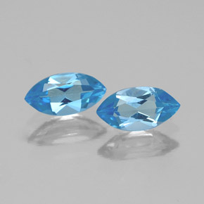 Topazio naturale blu da  ct, marchesa, VVS-VS