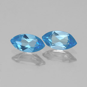 Topazio naturale blu da  ct, marchesa, VVS-VS