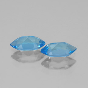 Topazio naturale blu da  ct, marchesa, VVS-VS