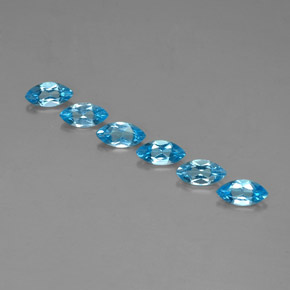 Topazio naturale blu da  ct, marchesa, VVS-VS
