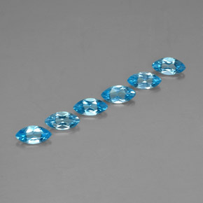 Topazio naturale blu da  ct, marchesa, VVS-VS