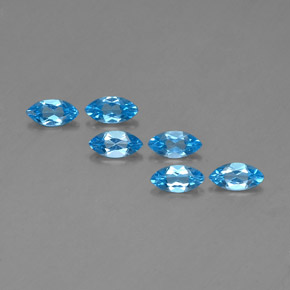 Topazio naturale blu da  ct, marchesa, VVS