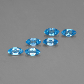 Topazio naturale blu da  ct, marchesa, VVS