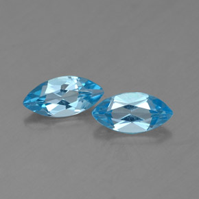 Topazio naturale blu da  ct, marchesa, VVS-VS