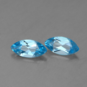 Topazio naturale blu da  ct, marchesa, VVS-VS