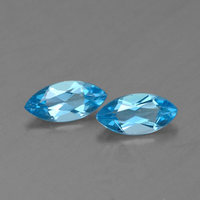 Topazio naturale blu da  ct, marchesa, VVS-VS