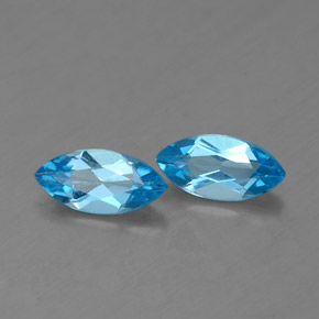 Topazio naturale blu da  ct, marchesa, VVS-VS