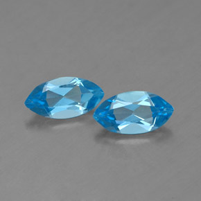 Topazio naturale blu da  ct, marchesa, VVS-VS