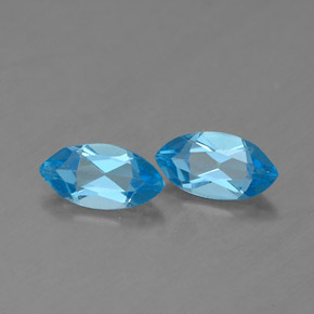 Topazio naturale blu da  ct, marchesa, VVS-VS