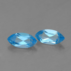 Topazio naturale blu da  ct, marchesa, VS