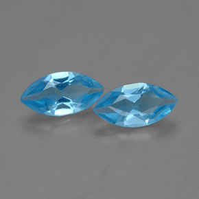 Topazio naturale blu svizzero da  ct, marchesa, VVS-VS