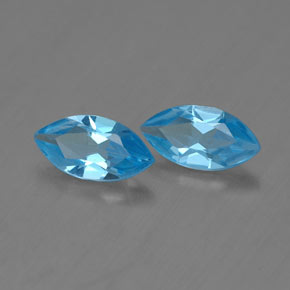 Topazio naturale blu svizzero da  ct, marchesa, VVS-VS