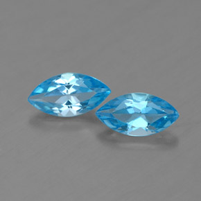 Topazio naturale blu da  ct, marchesa, VVS-VS