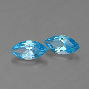 Topazio naturale blu da  ct, marchesa, VVS-VS