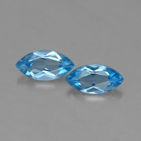 Topazio naturale blu da  ct, marchesa, VVS-VS