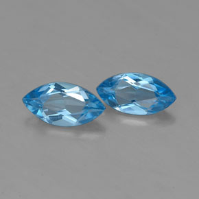 Topazio naturale blu da  ct, marchesa, VVS-VS