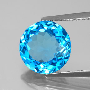 Topazio naturale blu da 4,00 ct, taglio rotondo, VS