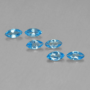 Topazio naturale blu da 2,55 ct, marchesa, VVS-VS