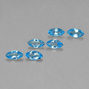 Topazio naturale blu da 2,55 ct, marchesa, VVS-VS