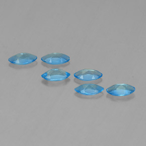 Gemme di Topazio Blu svizzero naturale da 2.81 ct, Taglio marquise, VVS-VS