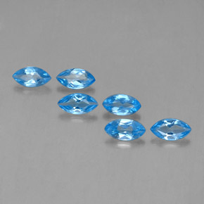 Topazio naturale blu da 2,69 ct, marchesa, VVS-VS