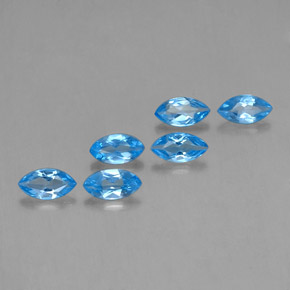Topazio naturale blu da 2,69 ct, marchesa, VVS-VS