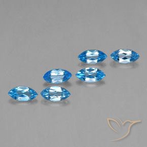Gemme di Topazio Blu svizzero naturale da 2.79 ct, Taglio marquise, VVS-VS
