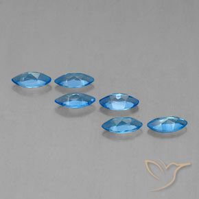 Gemme di Topazio Blu svizzero naturale da 2.79 ct, Taglio marquise, VVS-VS