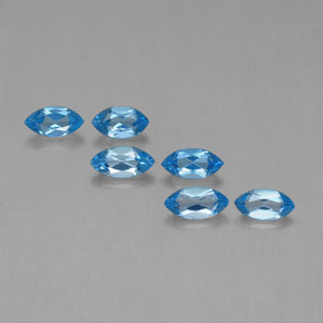 Topazio naturale blu da 2,55 ct, marchesa, VVS-VS