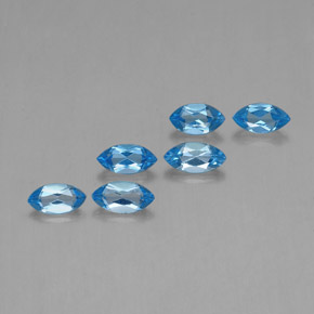 Topazio naturale blu da 2,55 ct, marchesa, VVS-VS