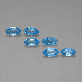 Topazio naturale blu da 2,63 ct, marchesa, VVS-VS