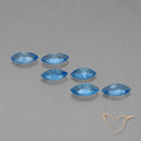 Gemme di Topazio Blu svizzero naturale da 2.65 ct, Taglio marquise, VVS-VS