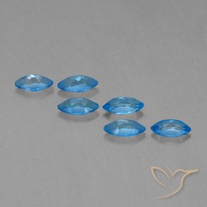 Gemme di Topazio Blu svizzero naturale da 2.87 ct, Taglio marquise, VVS-VS