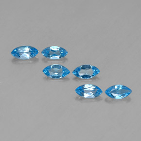 Topazio naturale blu da 2,76 ct, marchesa, VVS-VS