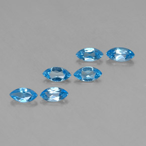 Topazio naturale blu da 2,76 ct, marchesa, VVS-VS