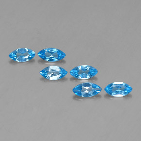 Topazio naturale blu da  ct, marchesa, VVS-VS