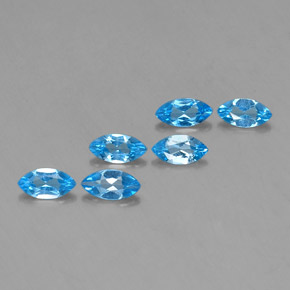 Topazio naturale blu da  ct, marchesa, VVS-VS