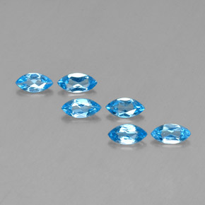 Topazio naturale blu da  ct, marchesa, VVS-VS