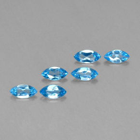 Topazio naturale blu da  ct, marchesa, VVS-VS