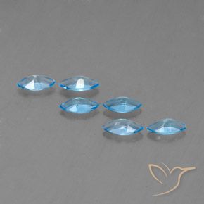 Gemme di Topazio Blu svizzero naturale da 2.57 ct, Taglio marquise, VVS-VS