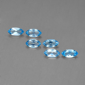 Topazio naturale blu da 2,40 ct, marchesa, VVS-VS