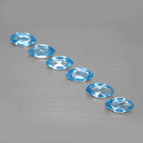 Topazio naturale blu da 2,32 ct, marchesa, VVS-VS