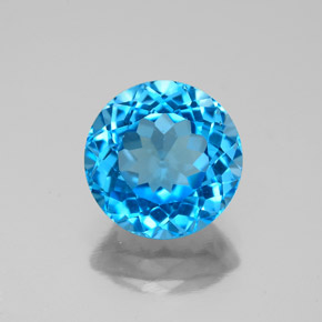 Topazio naturale blu da 3,42 ct, taglio rotondo, VS