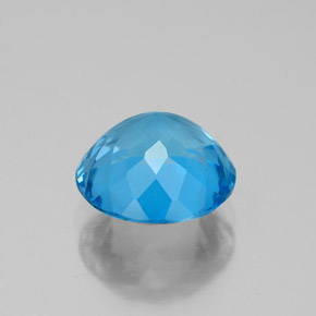 Topazio naturale blu da 3,42 ct, taglio rotondo, VS